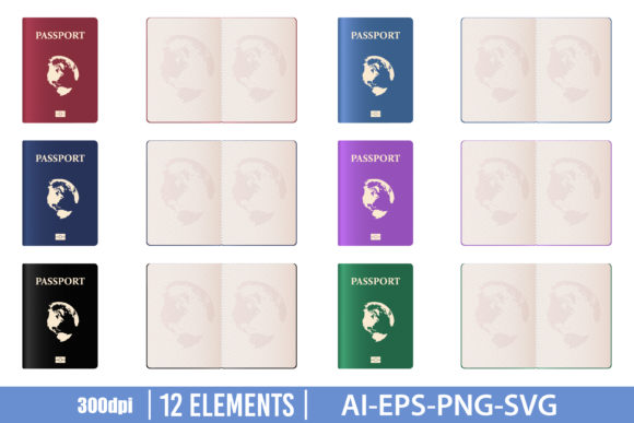 Download Realistic Passport Clipart Set - Realistic Collection