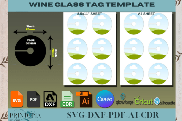 Download Versatile Wine Glass Tags 057 - Versatile Collection