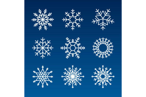 Download Snowflake Vector Icon Background Set Whi - Premium Resources