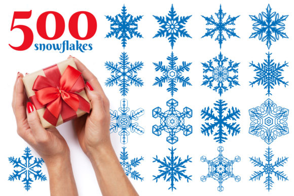 Download 500 Snowflake Vector Ornaments - Snowflake vector Collection